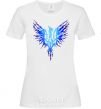 Women's T-shirt The coat of arms is a blue bird White фото