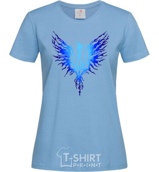 Women's T-shirt The coat of arms is a blue bird sky-blue фото