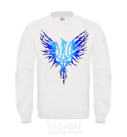 Sweatshirt The coat of arms is a blue bird White фото