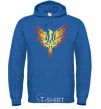 Men`s hoodie Coat of arms bird yellow royal фото