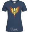 Women's T-shirt Coat of arms bird yellow navy-blue фото