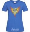 Women's T-shirt Coat of arms bird yellow royal-blue фото