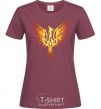 Women's T-shirt Coat of arms bird yellow burgundy фото