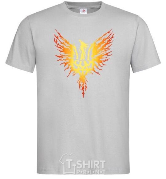 Men's T-Shirt Coat of arms bird yellow grey фото