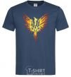 Men's T-Shirt Coat of arms bird yellow navy-blue фото