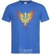 Men's T-Shirt Coat of arms bird yellow royal-blue фото
