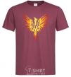 Men's T-Shirt Coat of arms bird yellow burgundy фото