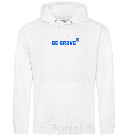 Men`s hoodie be brave Embroidery White фото