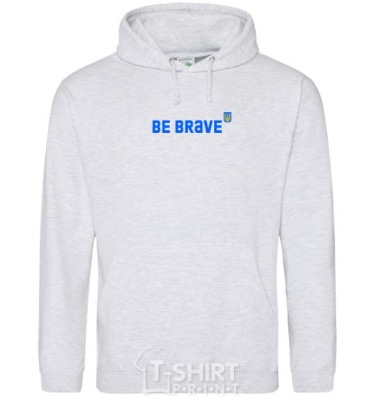 Men`s hoodie be brave Embroidery sport-grey фото