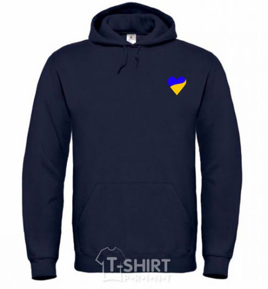 Men`s hoodie Heart flag Embroidery navy-blue фото