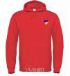 Men`s hoodie Heart flag Embroidery bright-red фото