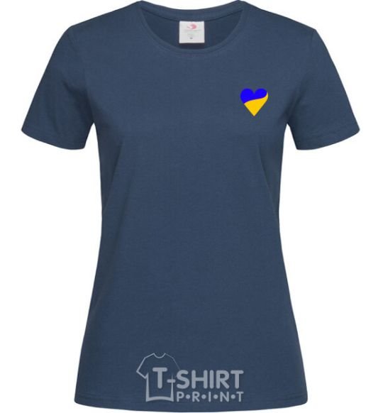 Женская футболка Сердечко прапор ВИШИВКА Темно-синий фото