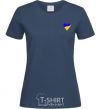 Women's T-shirt Heart flag Embroidery navy-blue фото