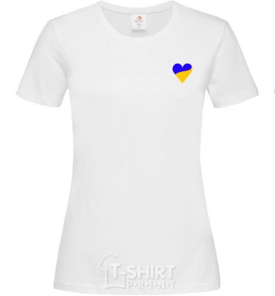 Women's T-shirt Heart flag Embroidery White фото