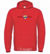 Men`s hoodie Make love not war heart of hugs bright-red фото