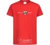 Kids T-shirt Make love not war heart of hugs red фото