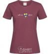 Women's T-shirt Make love not war heart of hugs burgundy фото