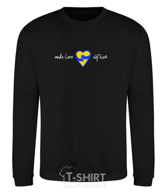 Sweatshirt Make love not war heart of hugs black фото