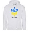 Men`s hoodie Glory to Ukraine glory to heroes sport-grey фото