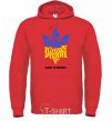 Men`s hoodie Glory to Ukraine glory to heroes bright-red фото