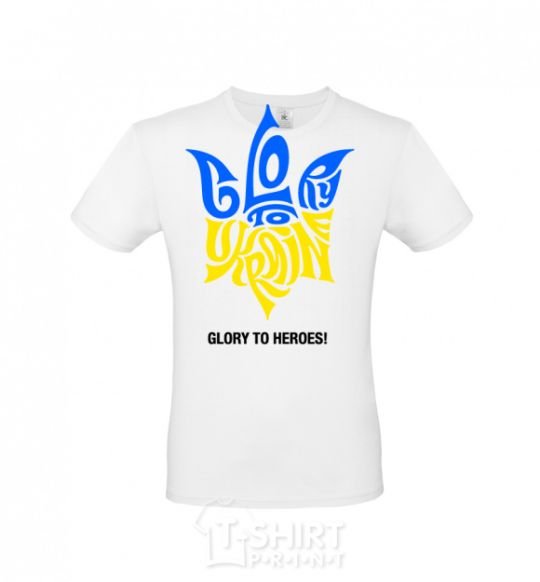 Men's T-Shirt Glory to Ukraine glory to heroes White фото