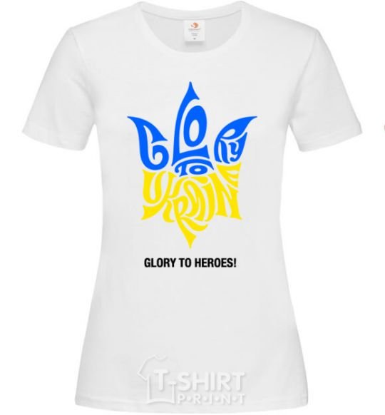 Women's T-shirt Glory to Ukraine glory to heroes White фото