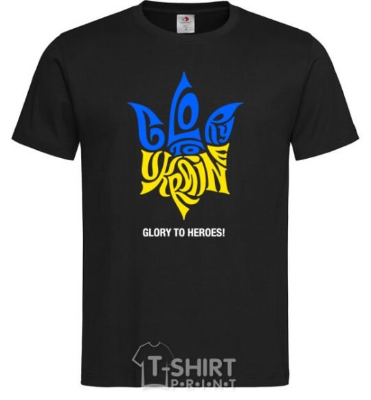 Men's T-Shirt Glory to Ukraine glory to heroes black фото