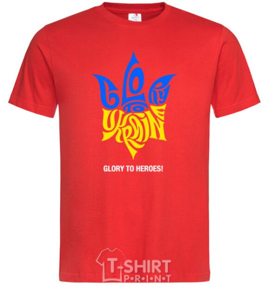 Men's T-Shirt Glory to Ukraine glory to heroes red фото