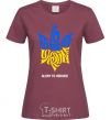 Women's T-shirt Glory to Ukraine glory to heroes burgundy фото