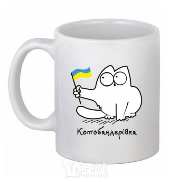Ceramic mug Kotobanderivka White фото
