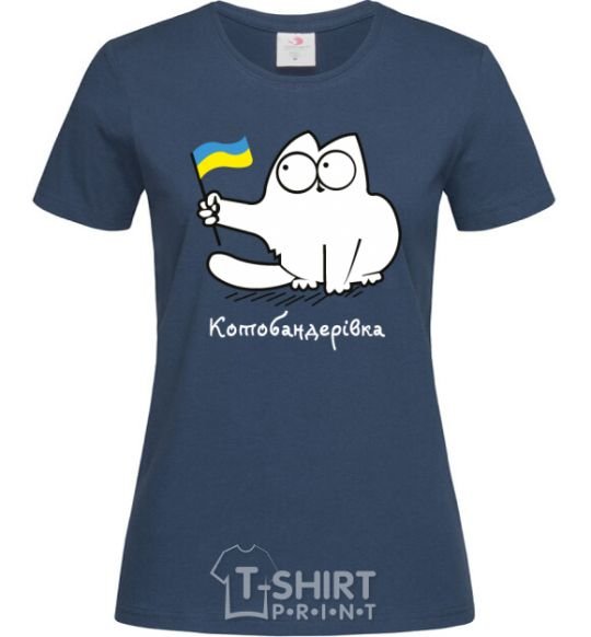 Women's T-shirt Kotobanderivka navy-blue фото