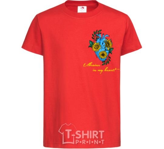 Kids T-shirt Ukraine in my heart red фото