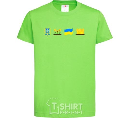 Детская футболка Ukraine pixel elements Лаймовый фото