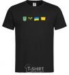 Men's T-Shirt Ukraine pixel elements black фото