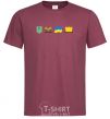 Men's T-Shirt Ukraine pixel elements burgundy фото
