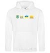 Men`s hoodie Ukraine pixel elements White фото