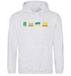 Men`s hoodie Ukraine pixel elements sport-grey фото