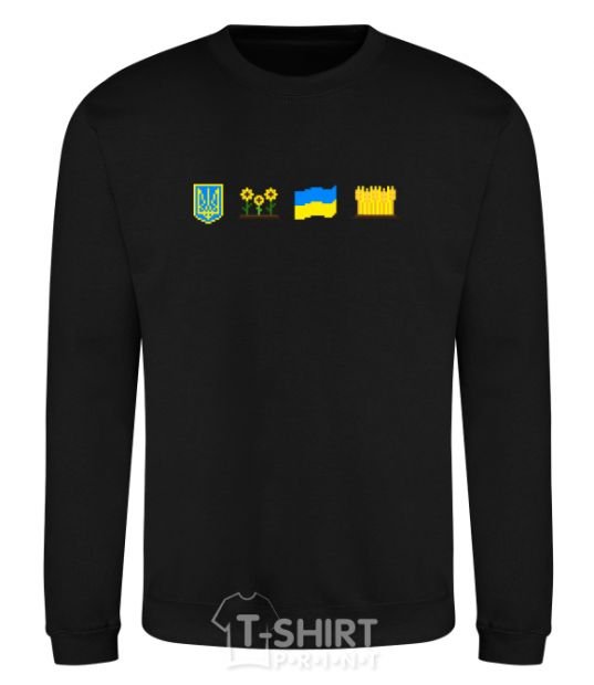 Sweatshirt Ukraine pixel elements black фото