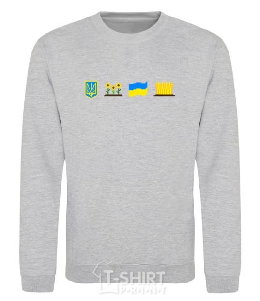 Sweatshirt Ukraine pixel elements sport-grey фото