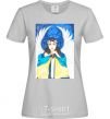 Women's T-shirt The girl is an angel of Ukraine grey фото