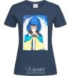Женская футболка Дівчина ангел України Темно-синий фото