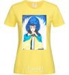 Women's T-shirt The girl is an angel of Ukraine cornsilk фото