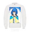 Sweatshirt The girl is an angel of Ukraine White фото