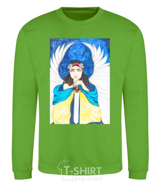 Sweatshirt The girl is an angel of Ukraine orchid-green фото