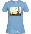 Women's T-shirt Thank you Take care of yourself sky-blue фото