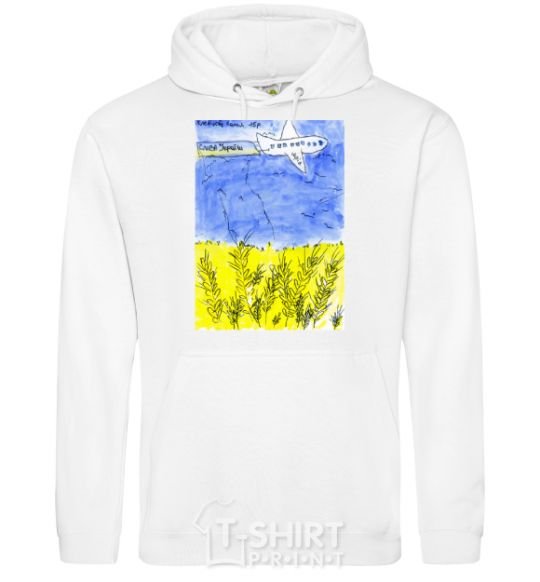 Men`s hoodie Airplane Mriya White фото