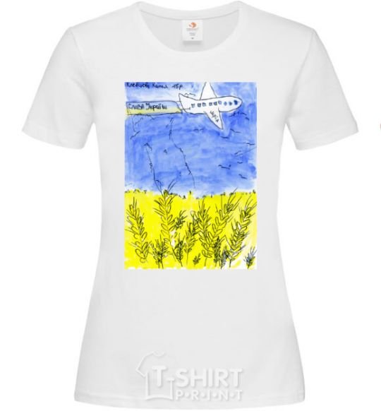 Women's T-shirt Airplane Mriya White фото