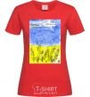 Women's T-shirt Airplane Mriya red фото