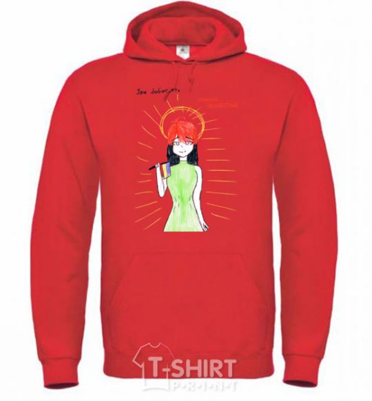 Men`s hoodie The man of the future bright-red фото