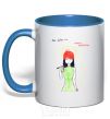 Mug with a colored handle The man of the future royal-blue фото